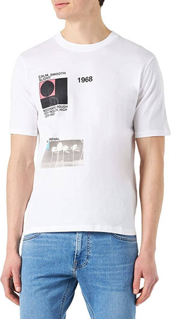 T-shirt męski Sisley biały