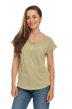 T-shirt damski oliwkowy z nadrukiem do wyboru 1054alterT